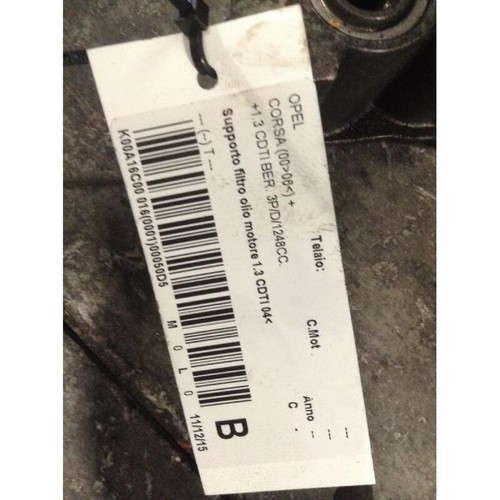 Supporto filtro olio - olio, opel