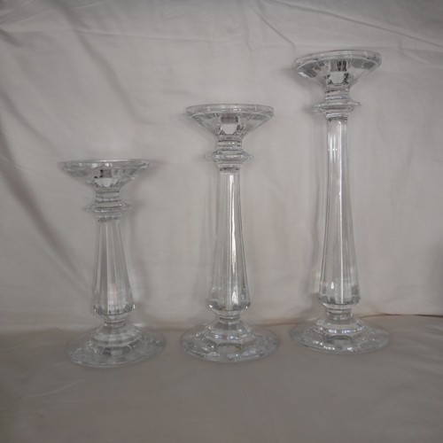 Glass candlesticks heavy - heavy, 3