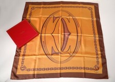 Foulard In Seta Quadrato Must Cartier Parigi Vintage Scatola XX Secolo