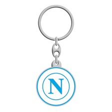 Portachiavi Ufficiale Ssc Napoli In Metallo Smaltato Logo Nuovo Originale Bianco