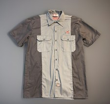 Camicia Dickies New Belgium Brewing Co XL abbigliamento da lavoro meccanico bicolore con bottoni