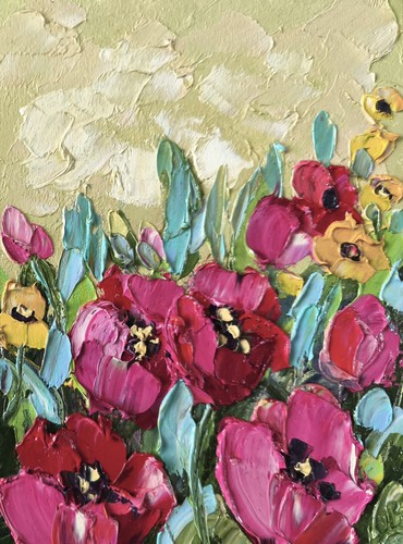 Fiori originale dipinto - dipinto, olio