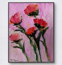 Papaveri rosa acrilici