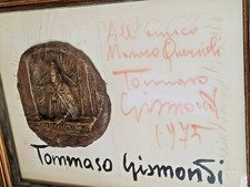 grande SCULTURA BRONZO PAPA BONIFACIO VIII°"Unum Sanctam" T.GISMONDI 1975 Anagni