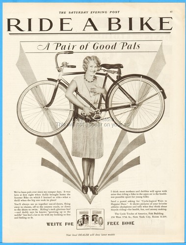 Pubblicità 1929 ride bike - 1929, a