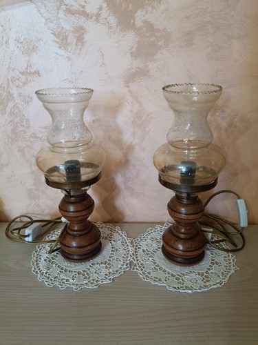 Coppia vecchi lumi legno - di,