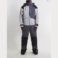 Tuta da sci grigia, cerniere