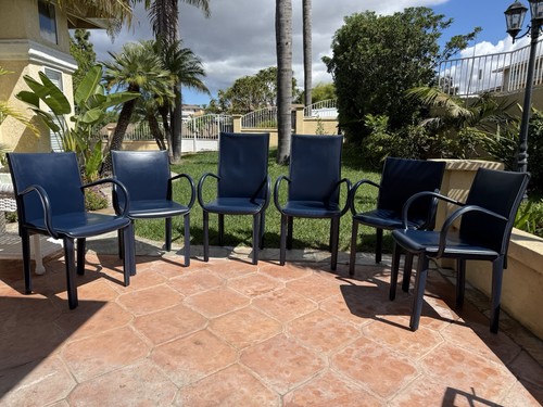 Roche bobois blue leather - bobois,