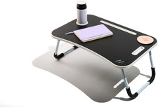 Tavolino Da Smart Working, Scrivania Pieghevole in Plastica E Metallo, Richiudib