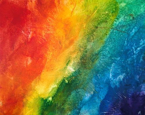 Quadro astratto arcobaleno