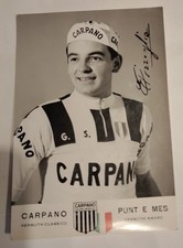 Ezio Pizzoglio ciclismo cartolina pubblicità Carpano con autografo anni 60