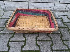 Cesta rettangolare in vimini cuccia cani gatti 54 x 42 cm altezza 13 cm