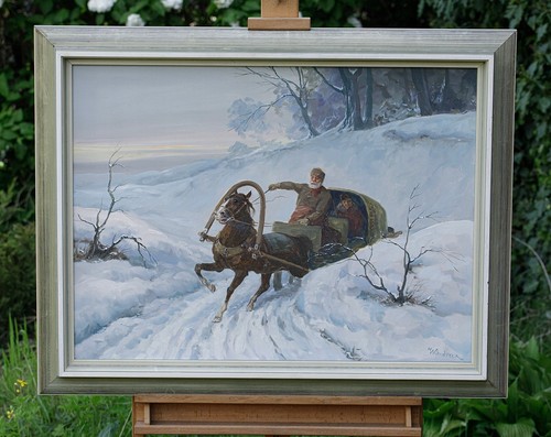 Paesaggio invernale con - paesaggio,