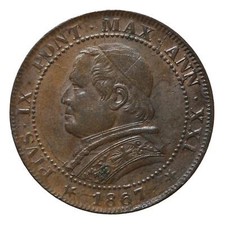 1 Soldo 1867 II tipo - Roma - Pio IX - Stato Pontificio - BB-SPL