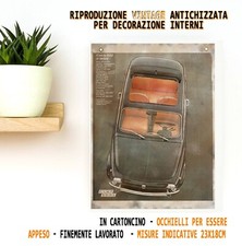 MACCHINA FIAT 500L 500 ANNI 60 AUTO TORINO AGNELLI VINTAGE LOGO PUBBLICITARIO