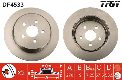 Set freni disco trw df4533 - a,