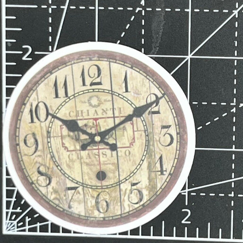 Old time scrapbook clock - old,