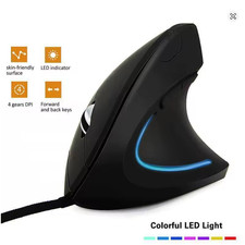 Mouse RGB Verticale Destro Cablato Mouse Da Gioco Ergonomico 3200 DPI USB Polso