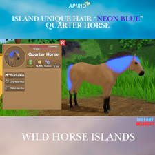 Wild Horse Islands 🩵 IUH Neon Blue Buckskin Quarter Horse🩵