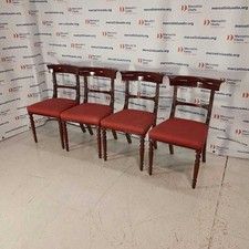 Sedie Stile Inglese in Mogano Tornito Set 4 Sedie Italia XX Secolo Originali