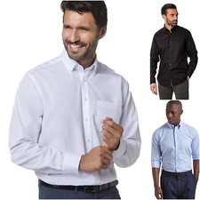 Camicia Uomo Manica Lunga 100 Cotone 41 42 43 Bianca Nera Celeste Regular Attore