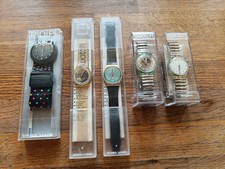 Lotto 5 orologi swatch vintage usati POP silver rivet non funzionanti tranne 1