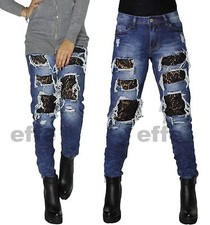 Jeans donna strappati pizzo
