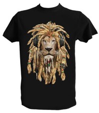 T shirt Lion of Judah Leone Rasta Tee shirt Reggae Musique