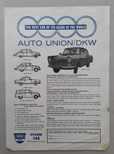 Brochure opuscolo auto union - brochure/opuscolo,