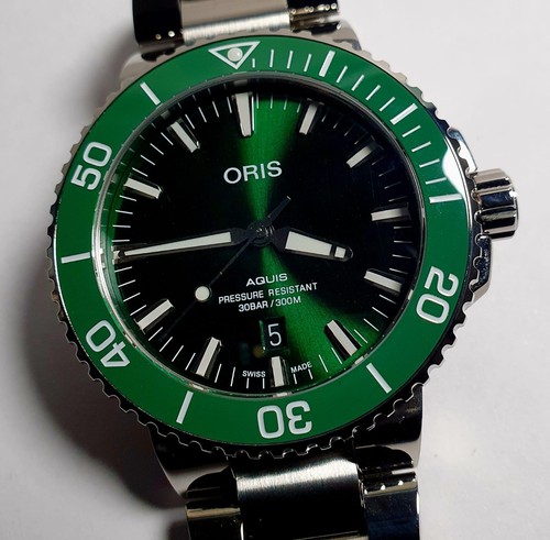 Oris aquis date green dial - oris,