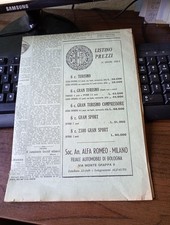 1932 ALFA ROMEO PRICE LIST-magazine ( sheet ) 1932 -ALFA 6C -ALFA 8 C Gran sport