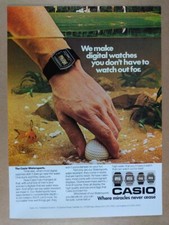 Orologio digitale Casio Marlin W-21 1982 stampa vintage pubblicità