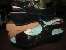 Amalfi By Rangoni Barca sandalo donna nero con zeppa serpente TG 11M