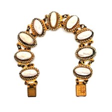 Art. 93 Bracialetto 9 Camei fatti a manoMade in  Italy Nuovo Nos  Vintage '60/70