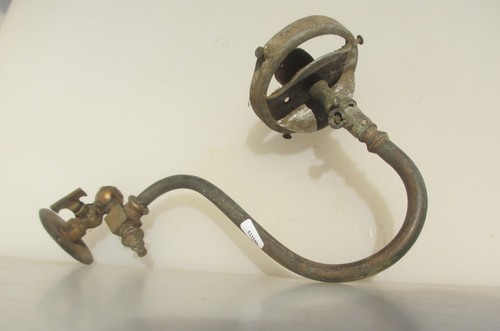 Victorian brass gas wall - gas,
