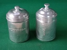 SET COPPIA VECCHI BARATTOLI DA CAFFÈ CON COPERCHIO ALLUMINIO PURO VINTAGE. CQ25