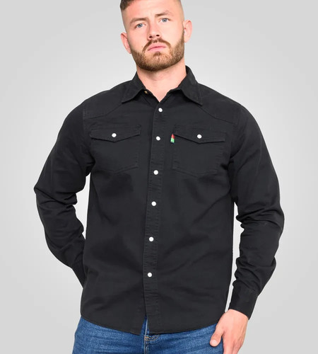 Duke camicia uomo - western, nera