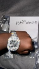 Orologio quadrato ghiacciato -