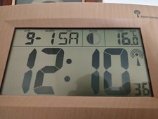 OROLOGIO SVEGLIA DATARIO TERMOMETRO LUNA DIGITALE RADIOCONTROLLATO LEGNO NERO