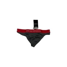 Emporio Armani Underwear Perizoma Uomo Intimo Microfibra grigio rosso Logo tg S