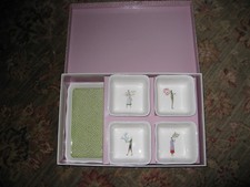 Portmeirion A Fine Romance 4 piatti da portata in ceramica con vassoio e scatola Laura Stoddart