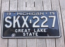 Targa auto vintage americana Stato del Michigan 1979 originale