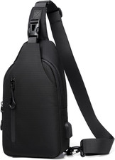 - Monospalla Borsa Uomo Zaino Zainetto Borsello a Tracolla Petto Porta USB Z26