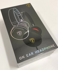 Cuffie on-ear Lamborghini OEM nere rosse da collezione stile corsa vintage