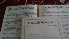 Gianni Morandi 2 Spartiti UN MONDO DI FRUTTA CANDITA - IO DOMANI ME NE VADO 1975
