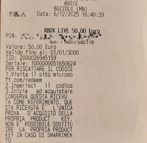 Buono xbox live codice - 50€,