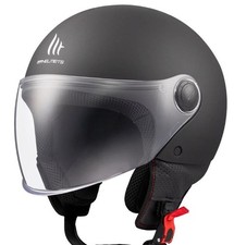 MT casco demi jet leggero con visiera Street-s ece 22-06 DOT nero opaco