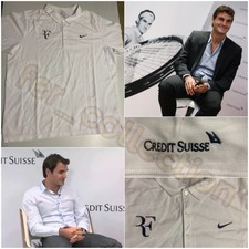 Nike Tennis polo shirt t-shirt RF Roger Federer Credit Suisse