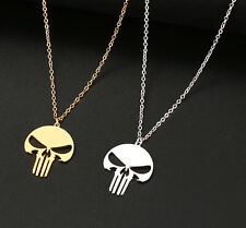 Collana catena Ciondolo Teschio Demone Scheletro Argento/Oro Acciaio Rock Unisex