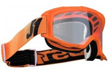 MASCHERA MASCHERINA CROSS JUST1 MX GOGGLE VITRO ARANCIONE  ANTIFOG TRASPARENTE